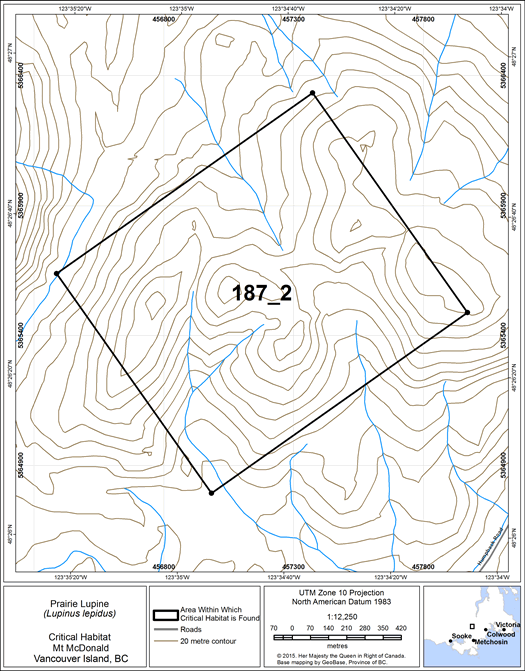 Figure 25: area within which critical habitat is found.