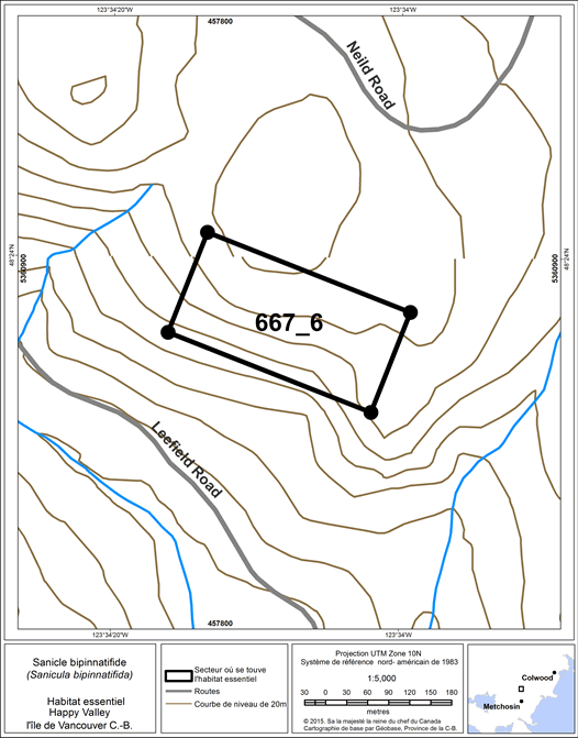 Figure 31. Secteur où se trouve de l’habitat essentiel.
