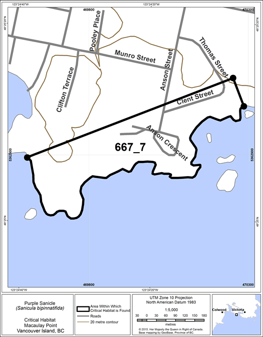 Figure 32: area within which critical habitat is found.