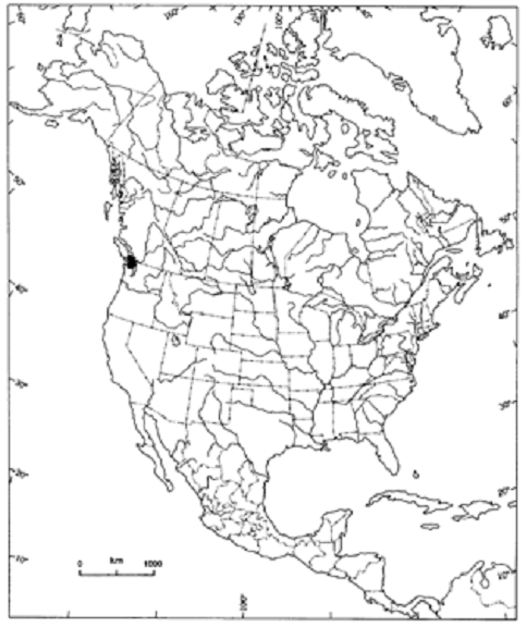 Figure&nbsp;3. Répartition mondiale de la limnanthe de Macoun.