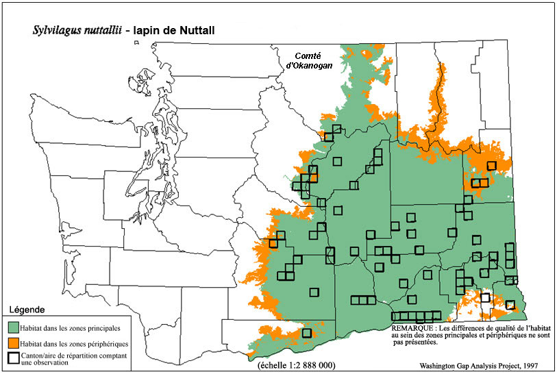 Estimation de  l’habitat du lapin de Nuttall (Sylvilagus  nuttallii) dans l’État de Washington.