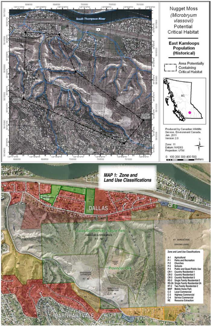 Two maps of Dallas-Barnhartvale area (see long description below)