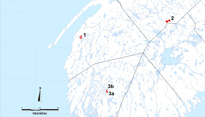 Distribution of the Caribou subpopulations in the Northern Mountain