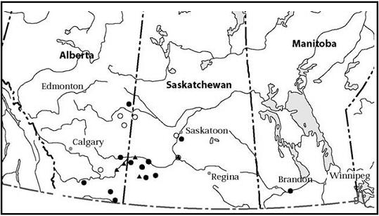 Figure 3. Répartition du C.&nbsp;longipenne au Canada.