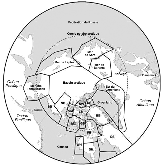 Figure 1. Répartition circumpolaire de l’ours blanc.