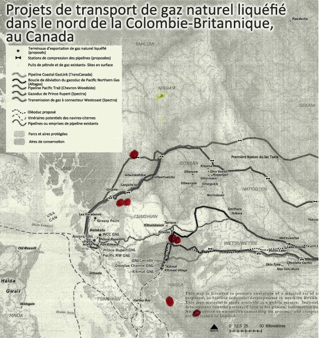 Projets de transport de gaz naturel liquéfié dans le nord de la Colombie-Britannique