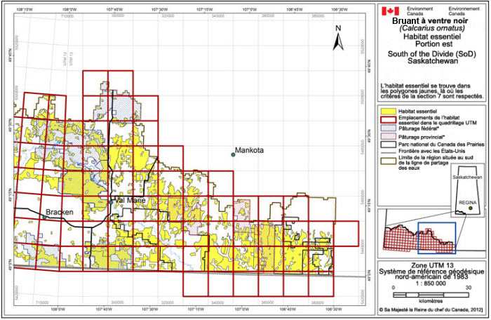Habitat essentiel dans la portion est