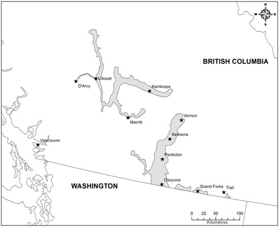 Aire de répartition canadienne de la couleuvre agile à ventre jaune de l'Ouest