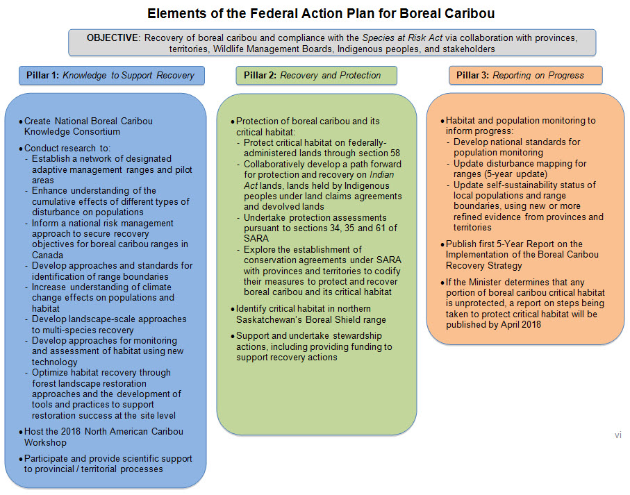 Elements of the Federal Action Plan for Boreal Caribou