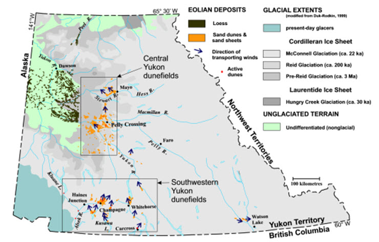 Aeolian deposits of southwestern Yukon