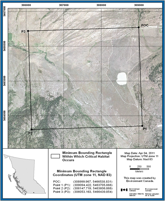 Area within which critical habitat at White Lake