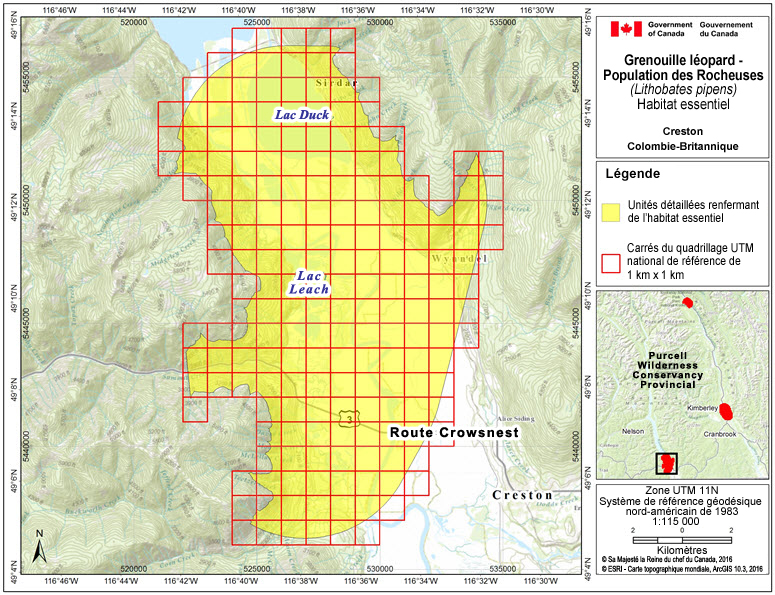 habitat essentiel, près de Creston