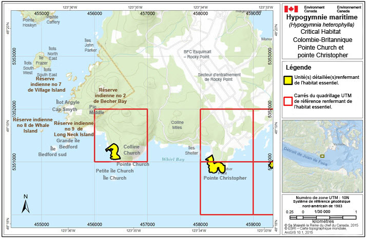 L'habitat essentiel à la pointe Church et à la pointe Christopher