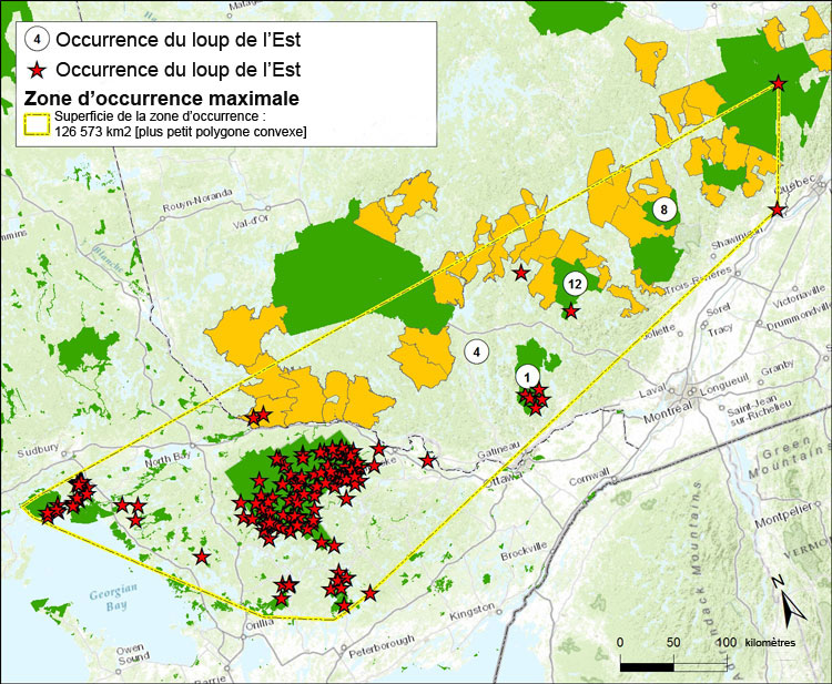 Carte  : Est du Canada (Ontario)