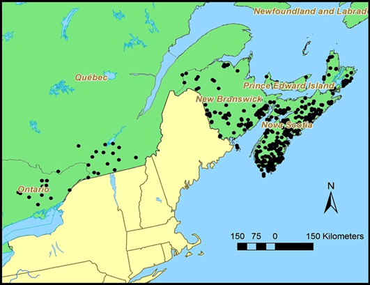 Map: Eastern Canada 