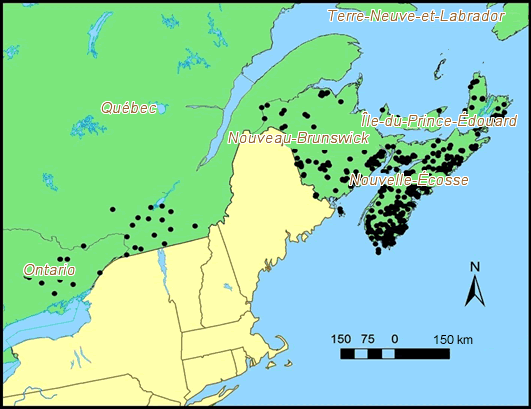 Carte : Est du Canada