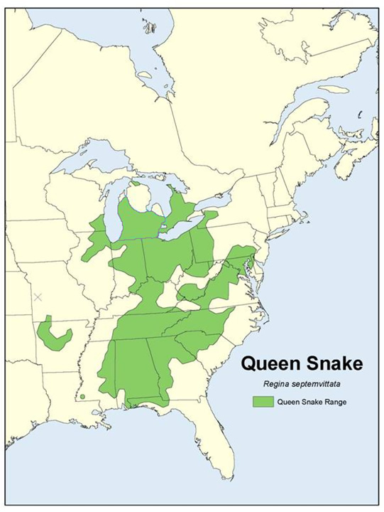 Queensnake North American Distribution Map