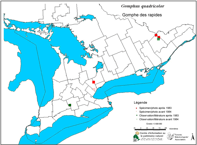 Endroits où l’espèce a été observée dans le sud de l’Ontario