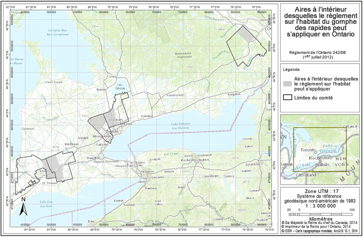 Aire géographique à l'intérieur de laquelle le règlement sur l'habitat peut s'appliquer et limites du comté