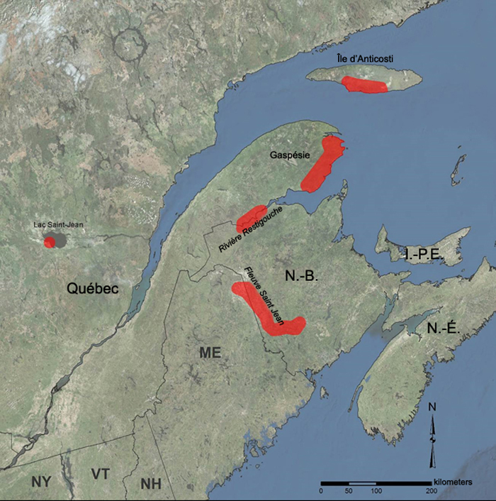 Carte du Canada d'atlantique. Description longue situé dans la paragraphe précédent.