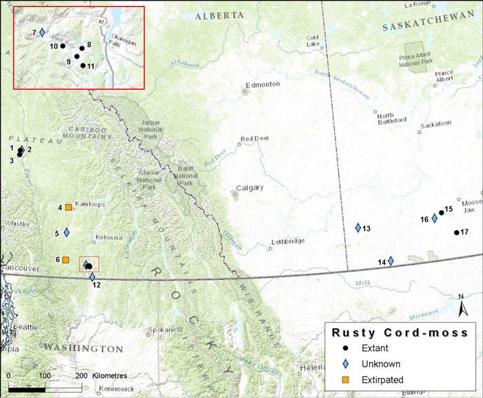 Map of Alberta and Saskatchewan. Long description in preceding paragraph.