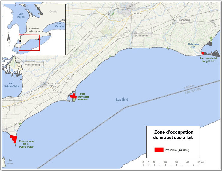 Indice de zone d'occupation du crapet sac-à-lait (avant 2004).