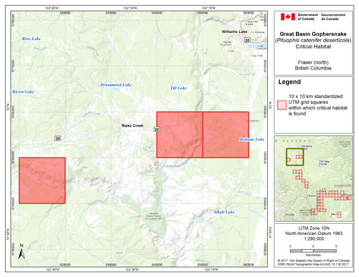 Map of Fraser North, BC. (see long description below)