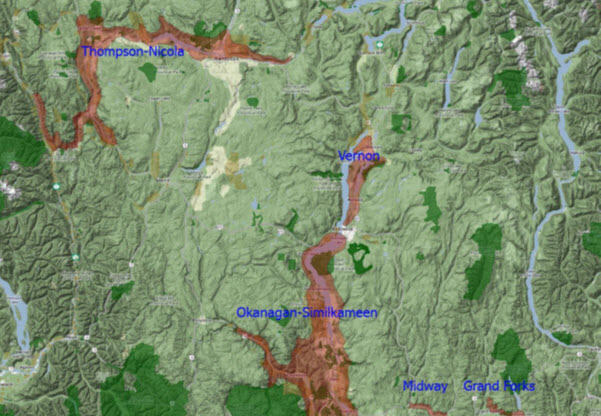 Map of BC distribution (see long description below)