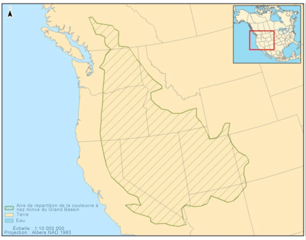Carte de distribution nord-américaine (see long description below)