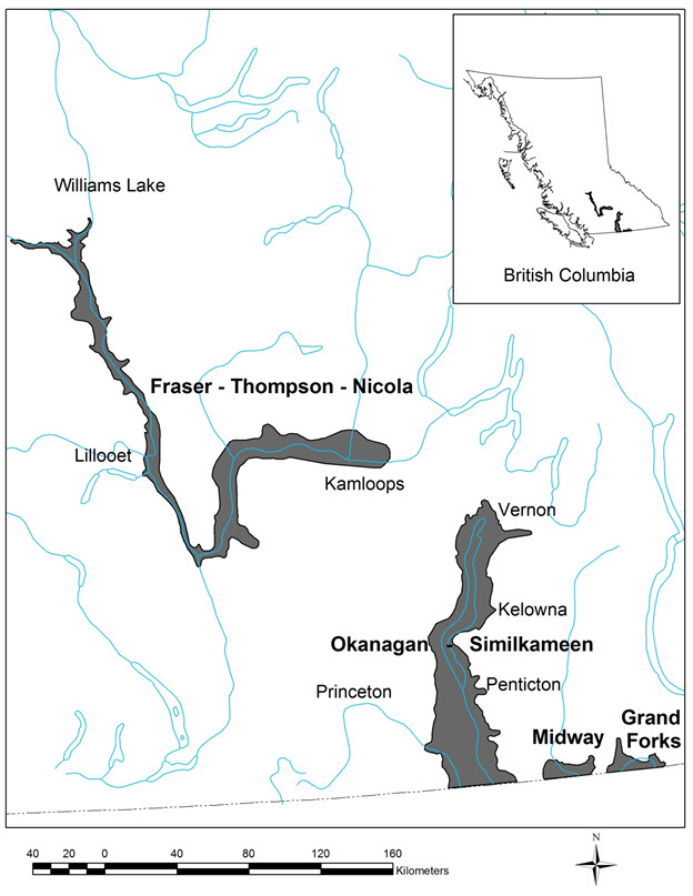 Map of BC distribution (see long description below)