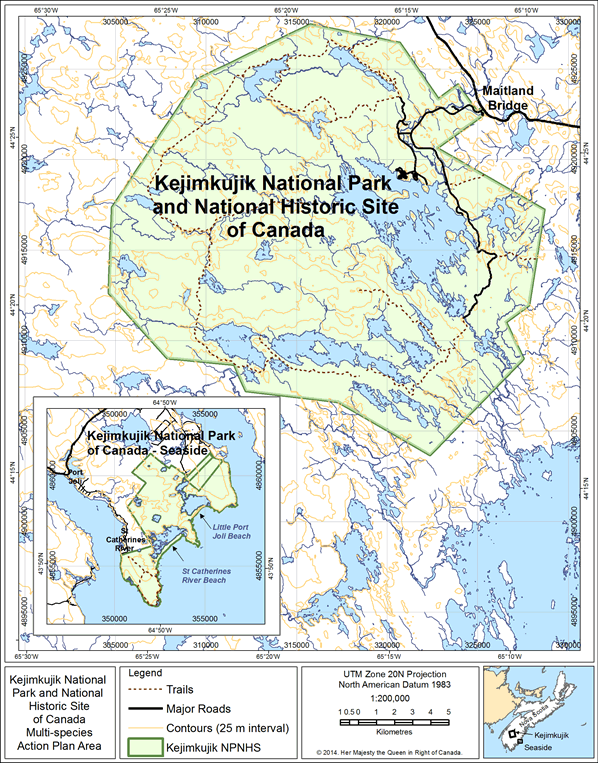 Figure 1. Geographic scope for the multi-species action plan for KNP and NHS (See long description below)
