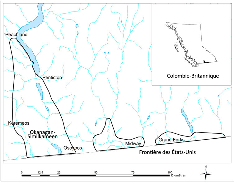Aire de répartition de la salamandre tigrée à éclaboussures en Colombie-Britannique