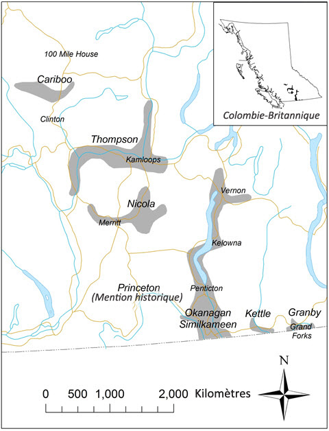 Aire de répartition du crapaud du Grand Bassin (Spea intermontana) en Colombie-Britannique