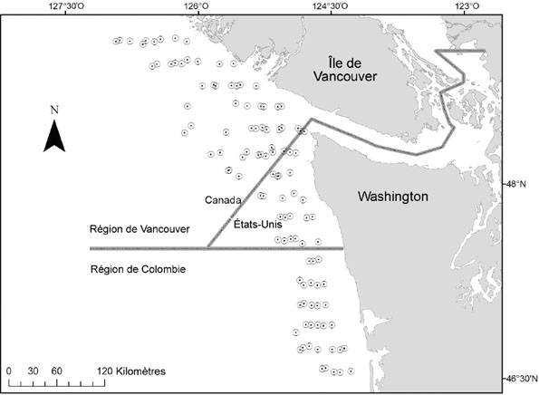 Figure 12. Sites d’échantillonnage du relevé triennal des États-Unis de 2001.