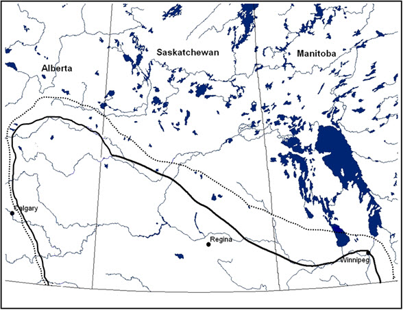 Former range and the current range of the Prairie Loggerhead Shrike