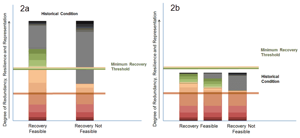Chart of feasibility of recovery - not-precarious