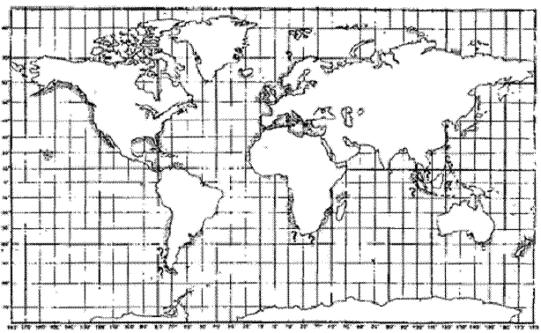 Figure 2. Répartition mondiale des requins grisets. Source : Compagno, 1984. (Voir description longue ci-dessous.)