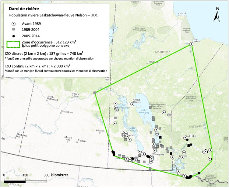 Aire de répartition du dard de rivière dans l'UD