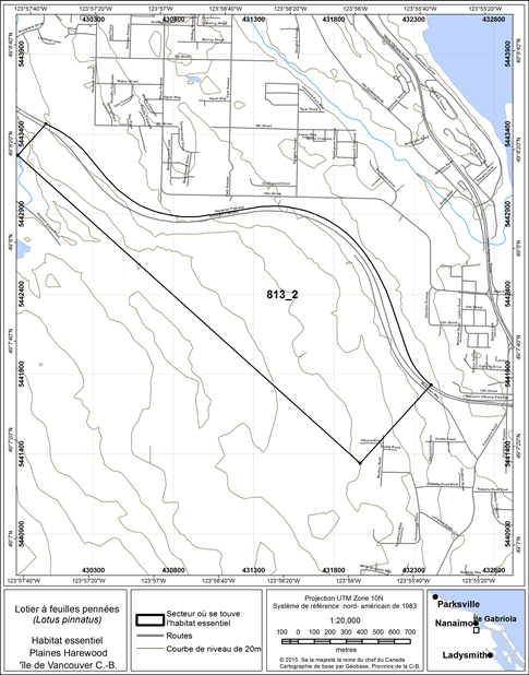 Figure 8. Secteur où se trouve de l’habitat essentiel.