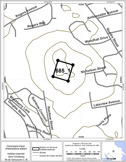 Figure 12. Secteur où se trouve de l’habitat essentiel.