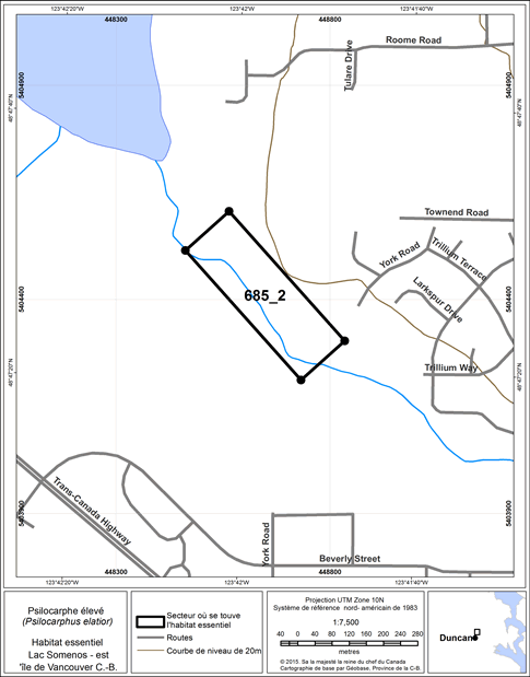 Figure 13. Secteur où se trouve de l’habitat essentiel.