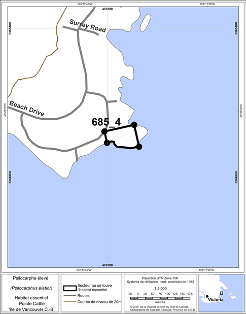 Figure 16. Secteur où se trouve de l’habitat essentiel.