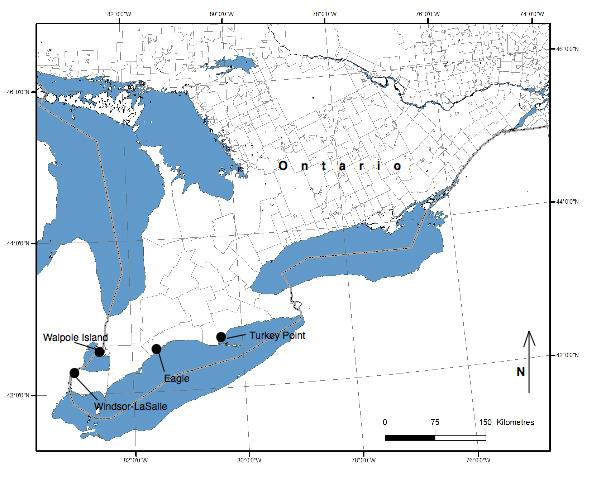 Map showing the distribution of Colicroot (see long description below)