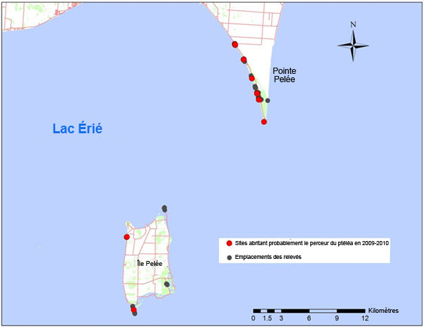 Map showing the Canadian distribution of Spiny Softshell (voir longue description ci-dessous)