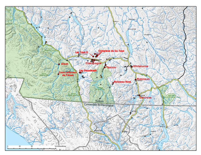 Carte montrant la répartition du carex des sables (voir longue description ci-dessous)