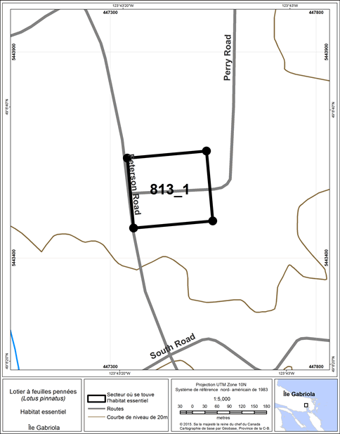 Figure 7. Secteur où se trouve de l'habitat essentiel.
