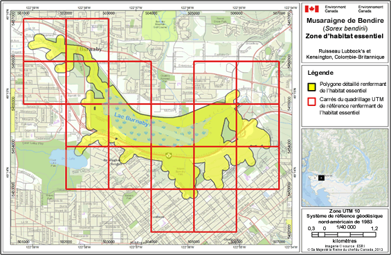 Cartes illustrant les emplacements individuels de l'habitat essentiel.