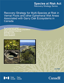 Species at Risk Act Recovery Strategy Series Recovery Strategy for Multi-Species at Risk in Vernal Pools and other Ephemeral Wet Areas Associated with Garry Oak Ecosystems in Canada