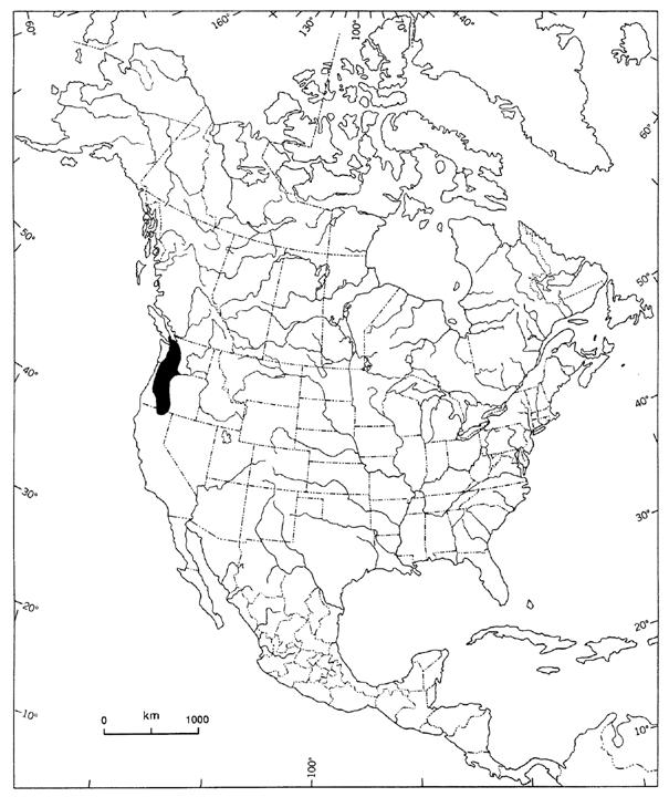 Figure 2.  Distribution of Triteleia howellii in North America.