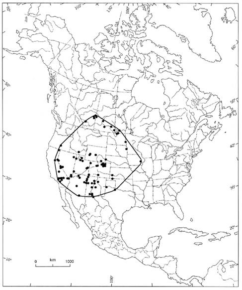 Figure 2. Répartition du C. grandis en Amérique du Nord